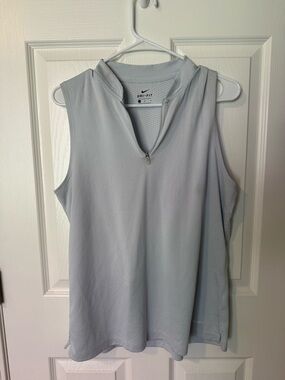 Nike Light Gray Dri-FIT Sleeveless Zip Tank